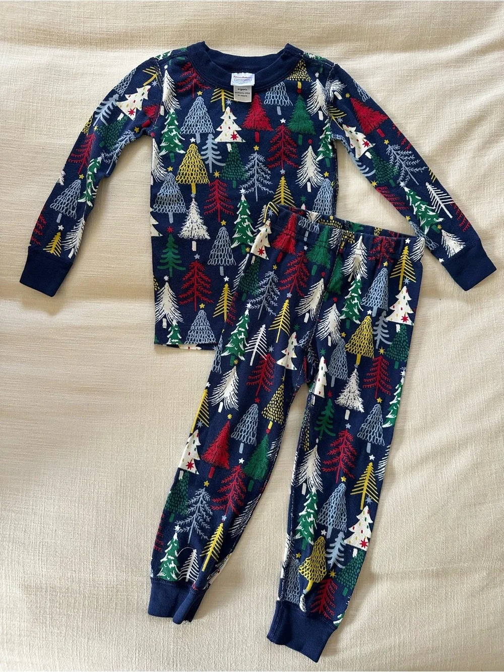 Hanna Andersson Unisex Christmas Tree Forest Long Pajama Set